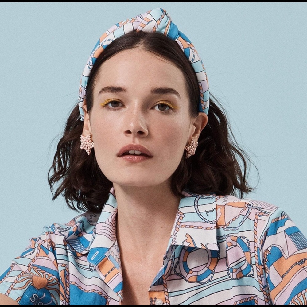 LELE X SOLID & STRIPED POSTCARD KNOTTED HEADBAND